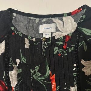 Old Navy Black Floral Blouse
